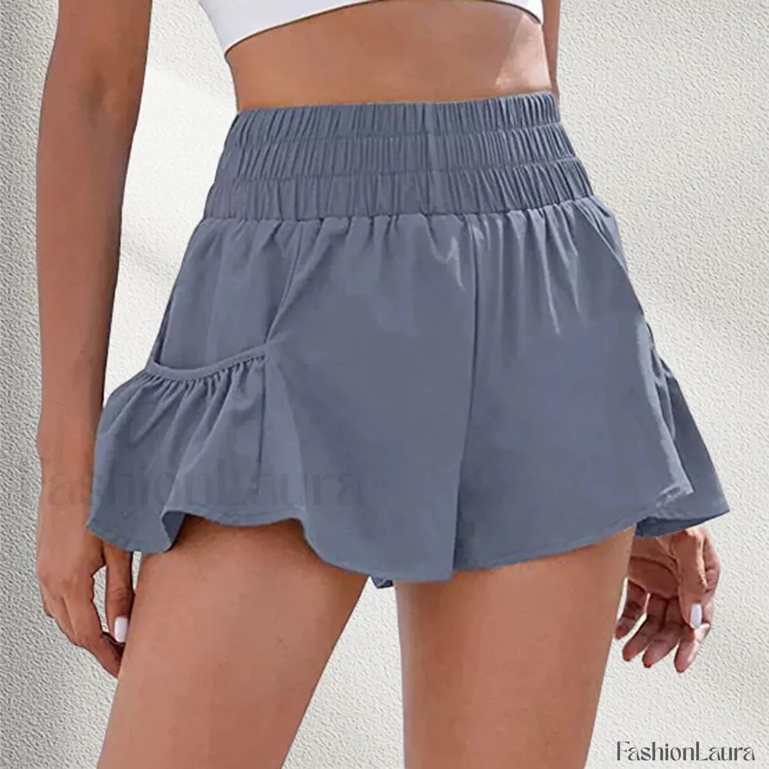 Solid Color Tennis Skirt Yoga Shorts Gym Sportswear Loose Short