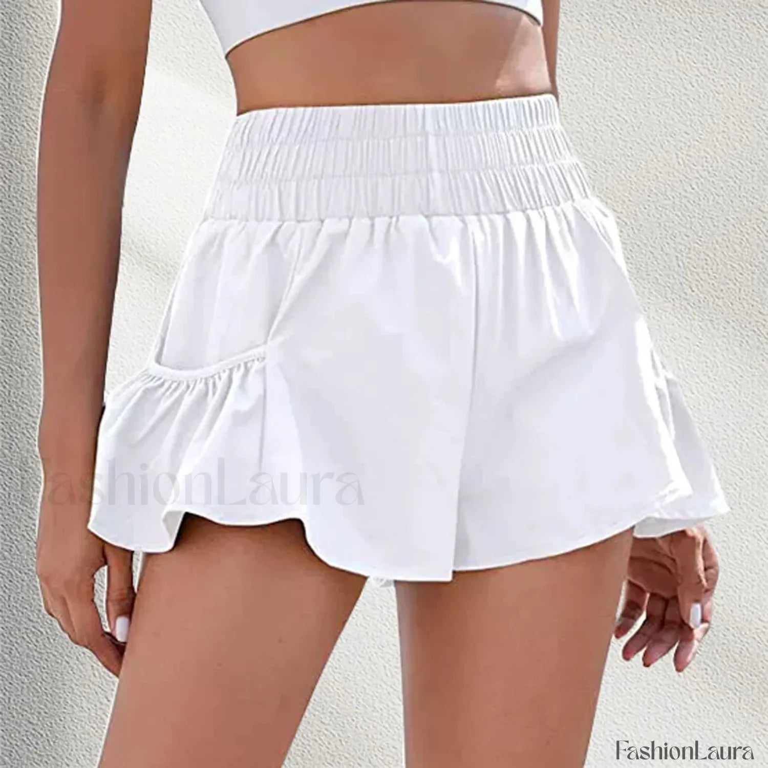 Solid Color Tennis Skirt Yoga Shorts Gym Sportswear Loose Short