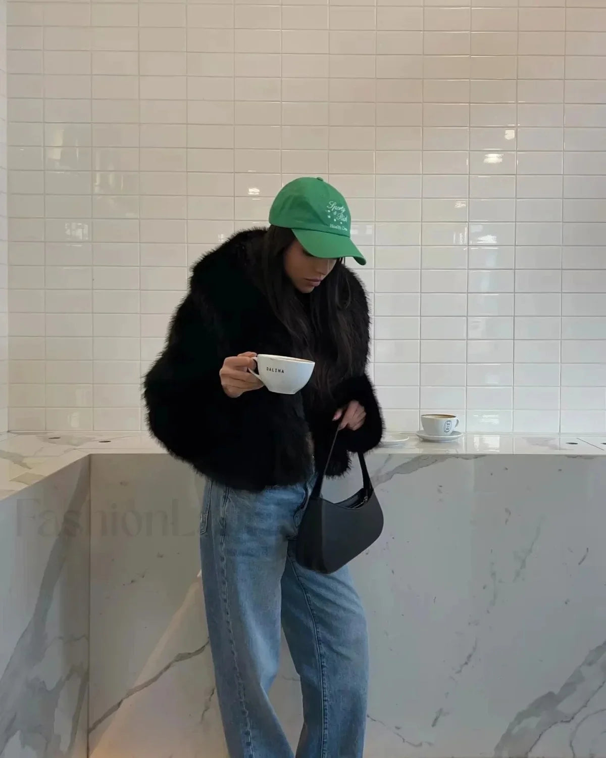 Solid Faux Graceful Fur Collar Jacket