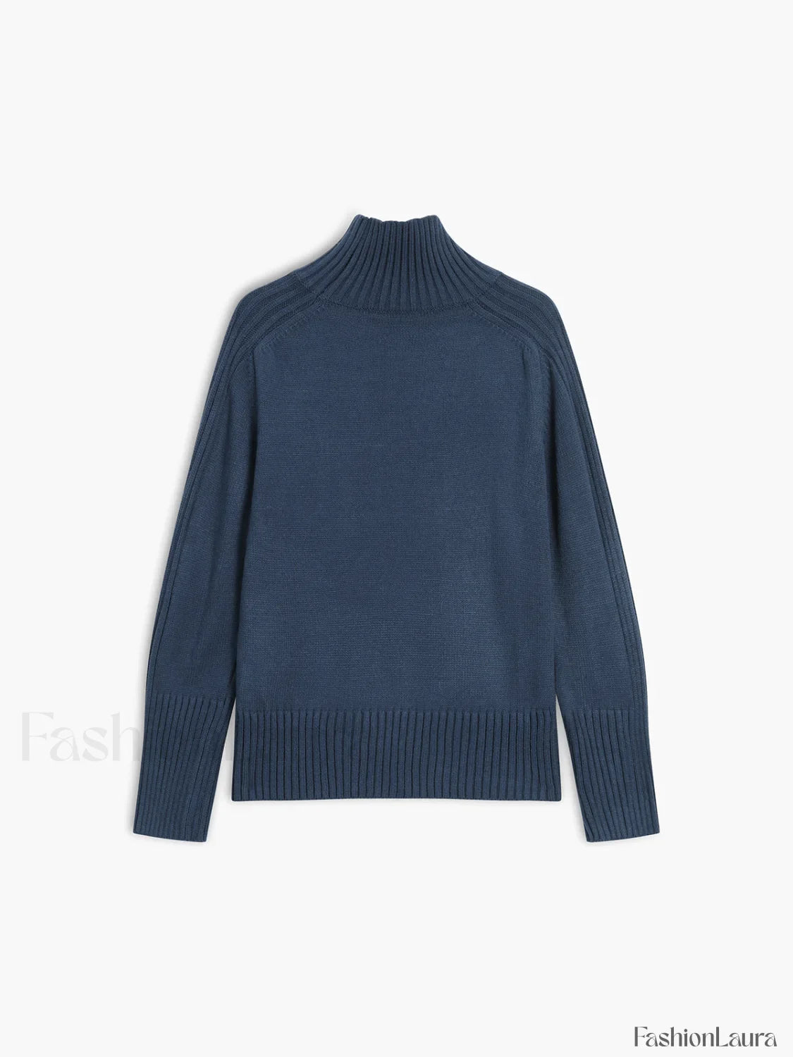Solid High Neck Knit Sweater