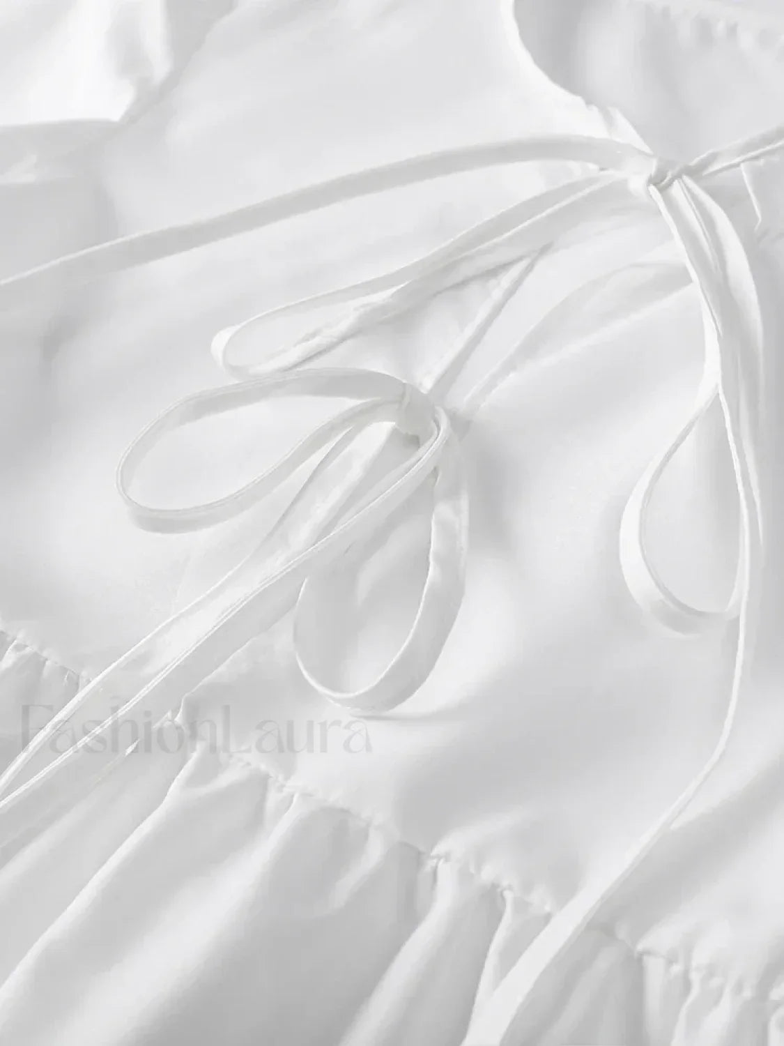 Solid Long White Office Top Blouse