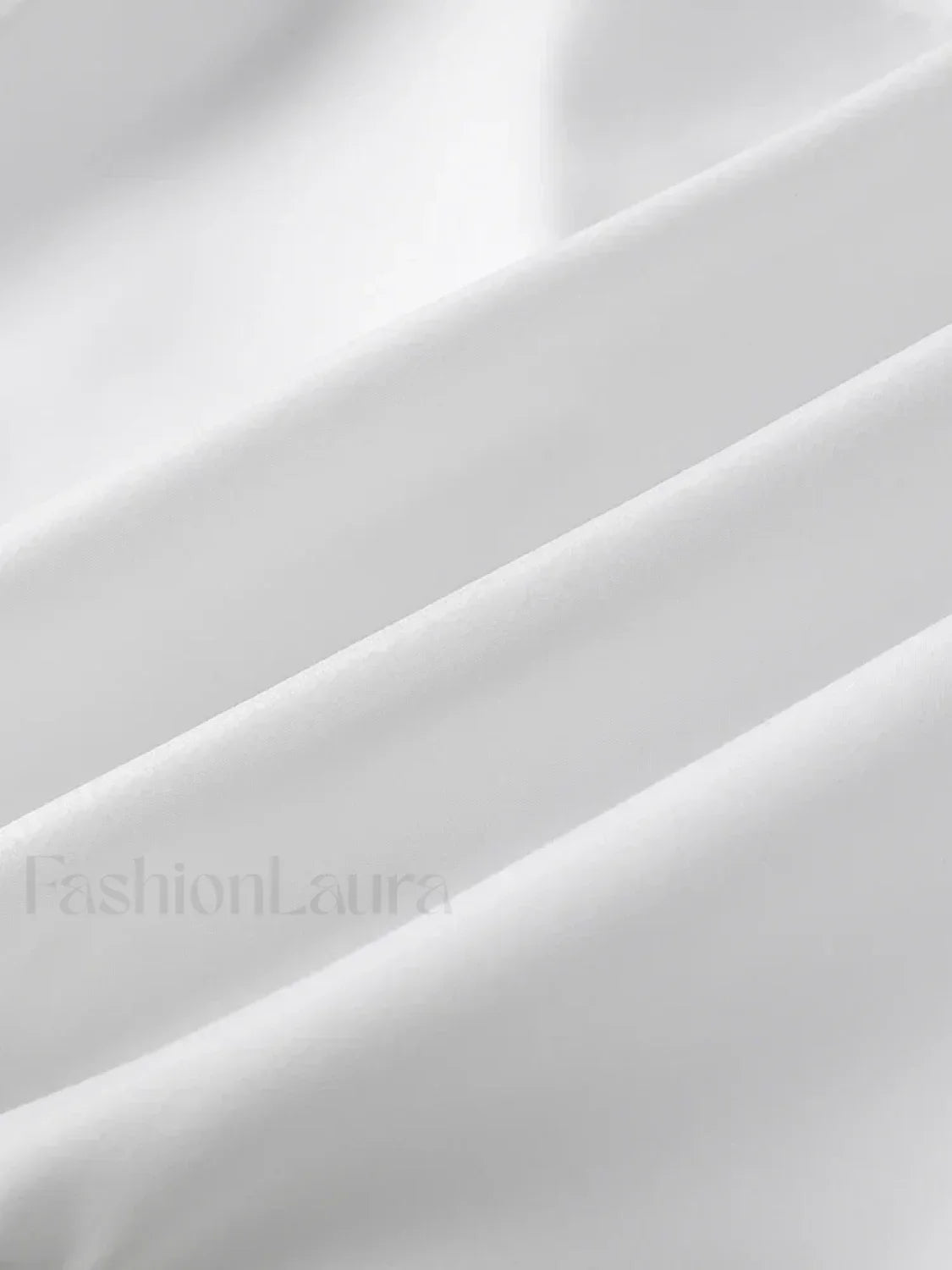 Solid Long White Office Top Blouse