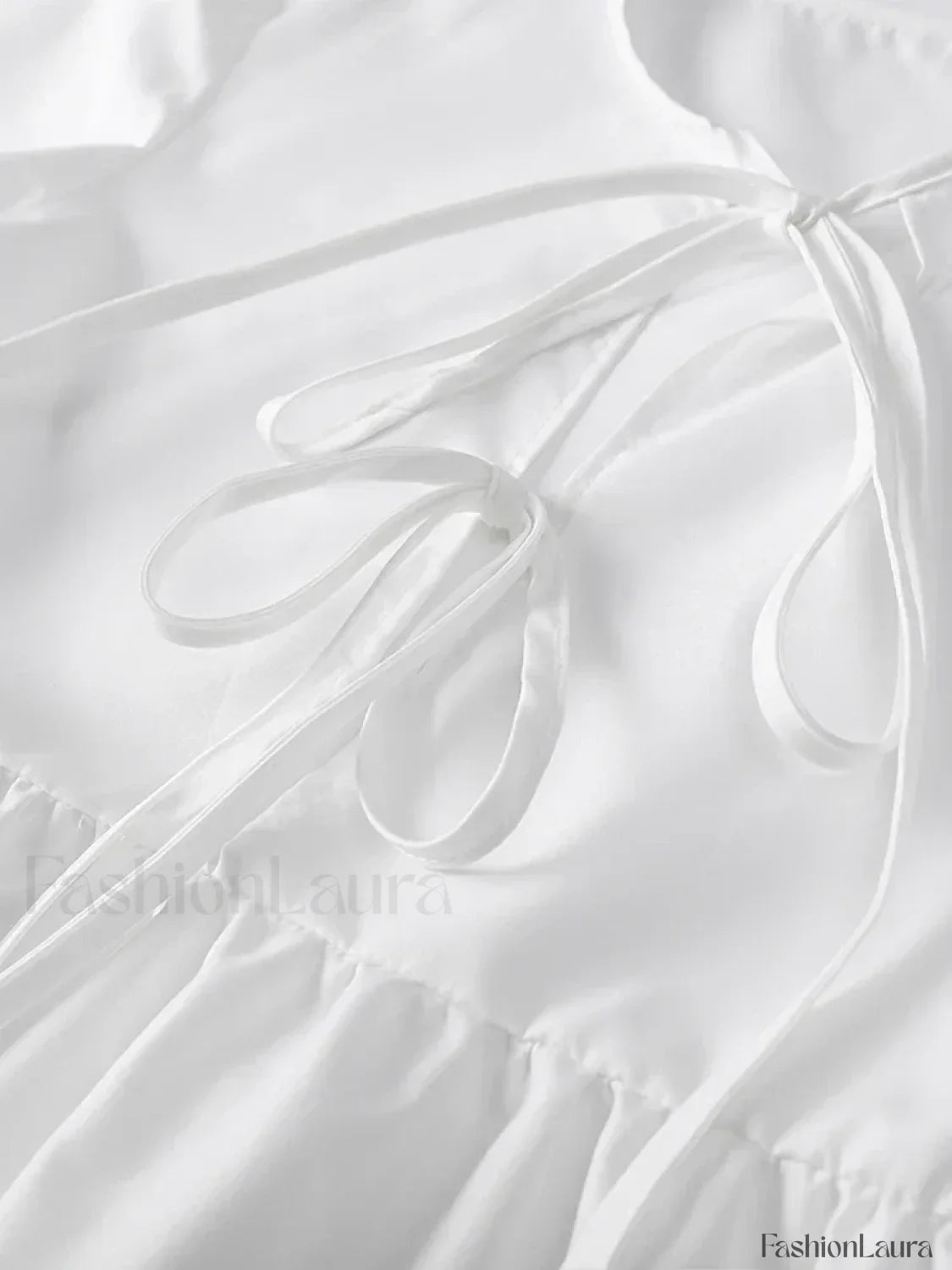 Solid Long White Office Top Blouse