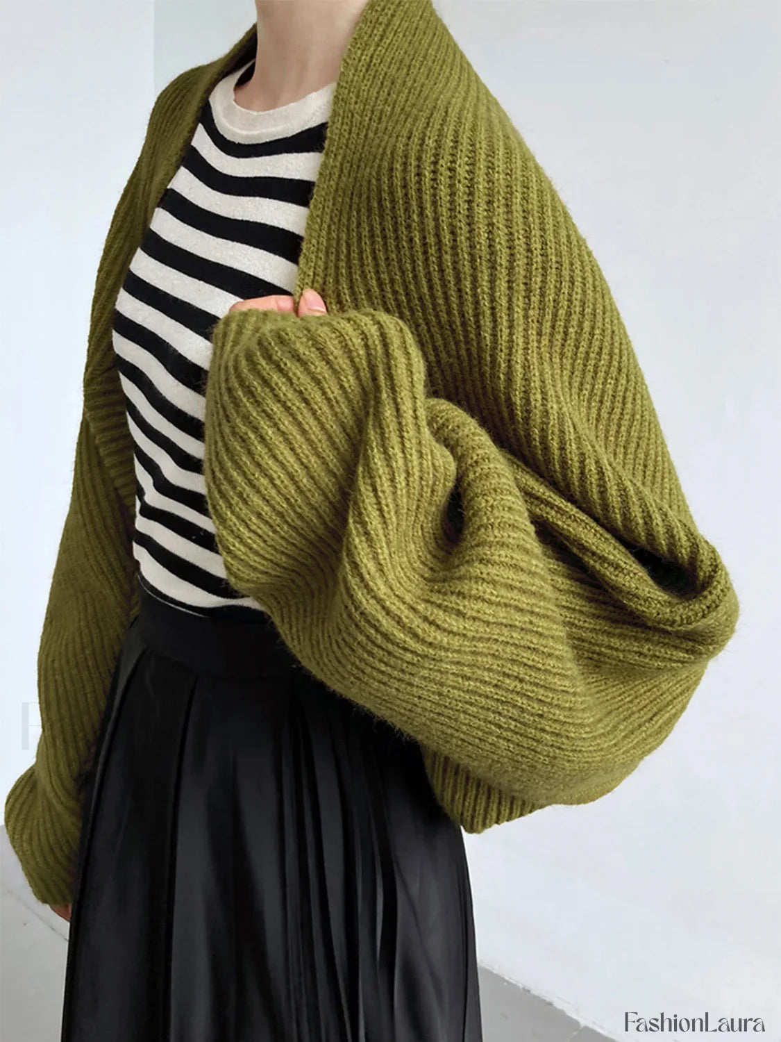 Solid Open-Front Shrug Sweater
