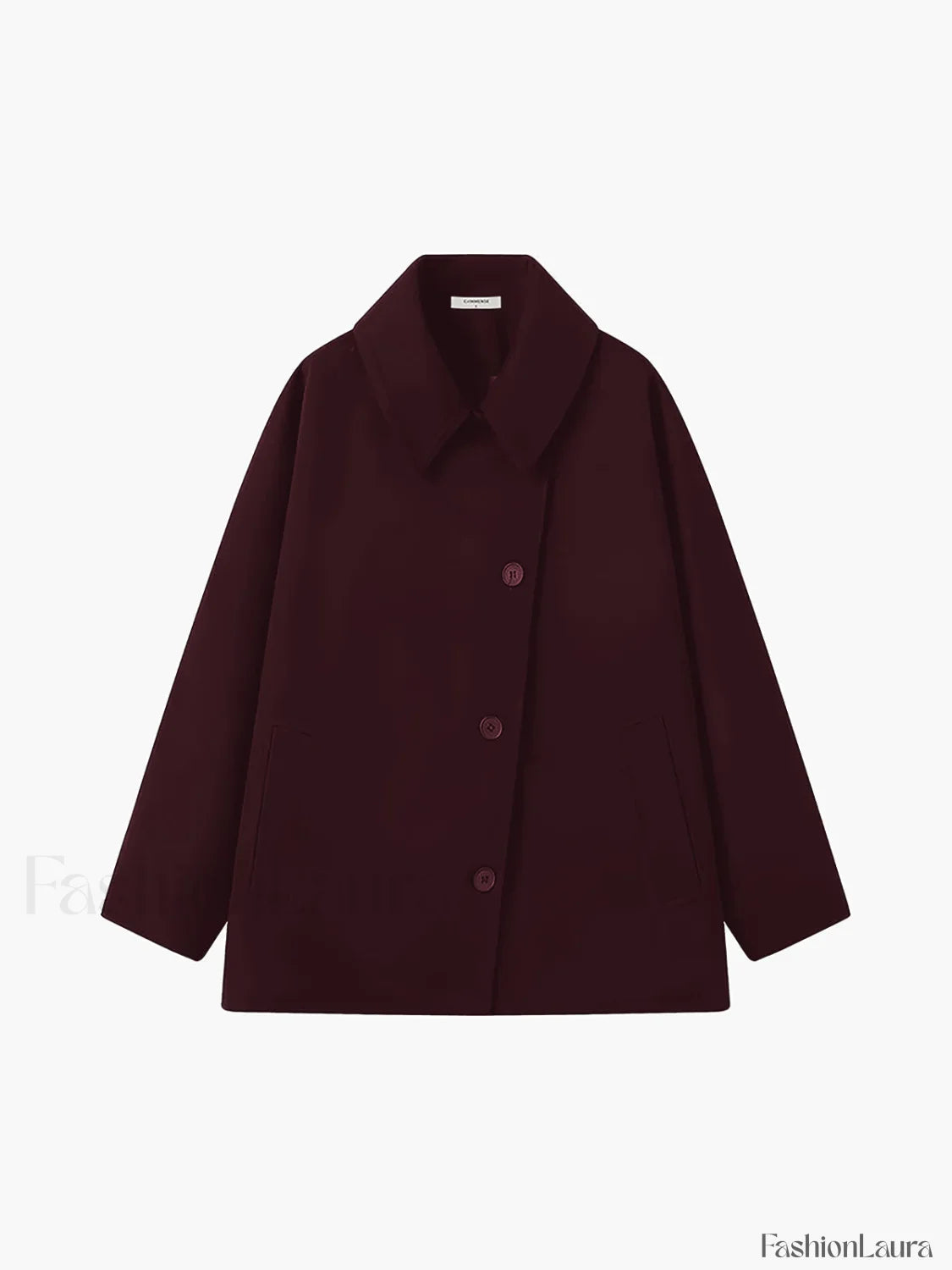 Solid Oversized Pocket Button Coat