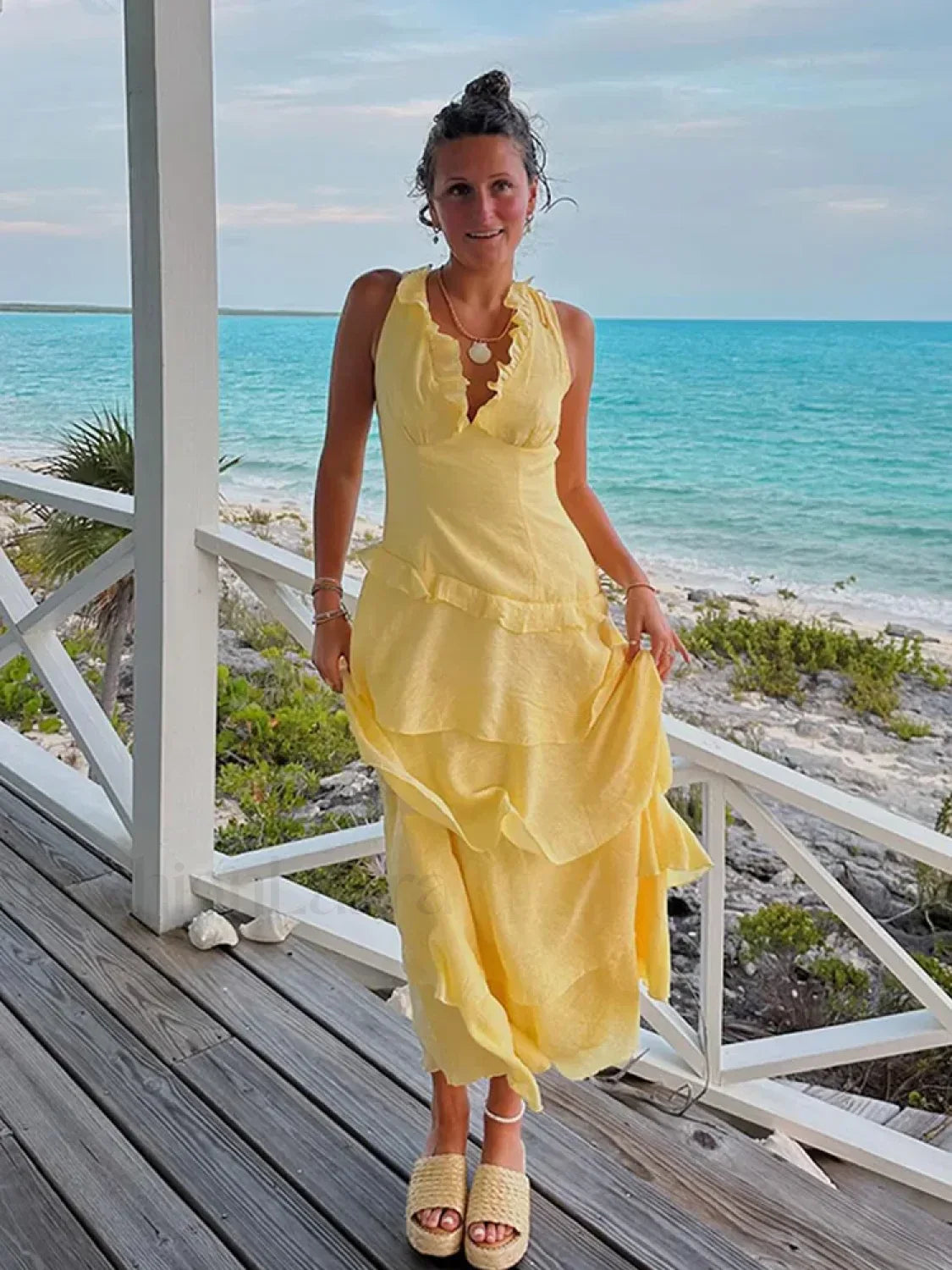 Solid Pleated Strapless Midi Dress