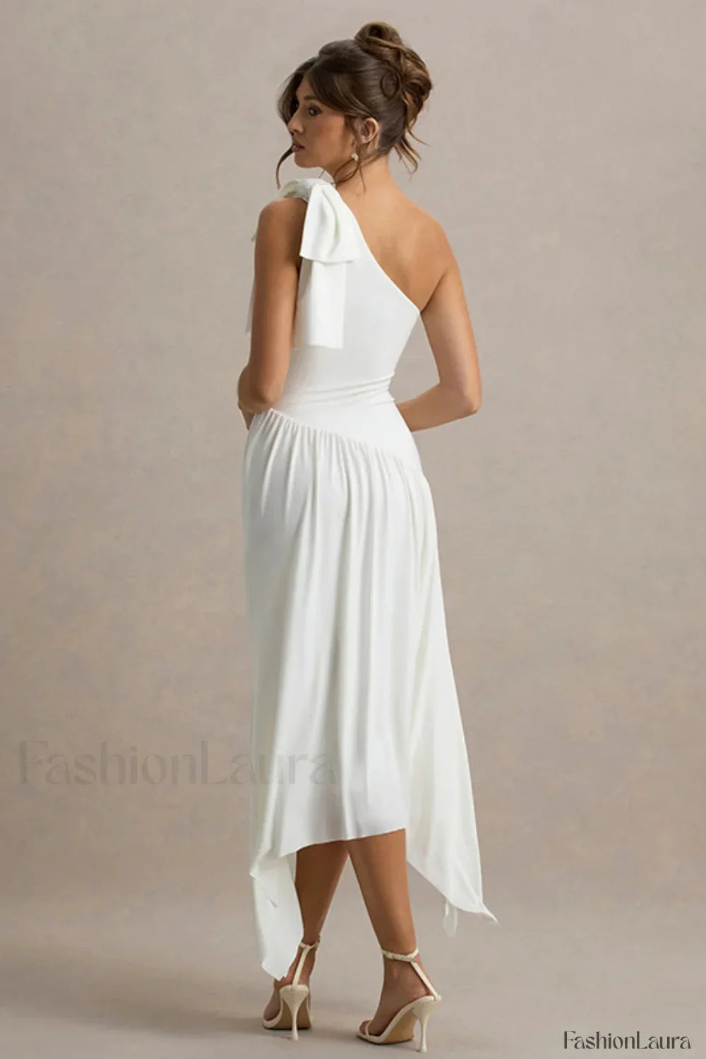 Solid Sleeveless One-Shoulder Maxi Dress