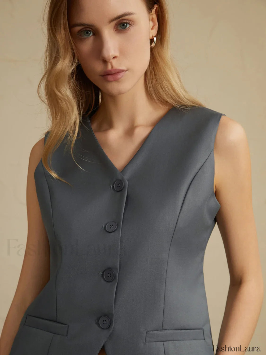 Solid Waistcoat Graceful With Shorts Set