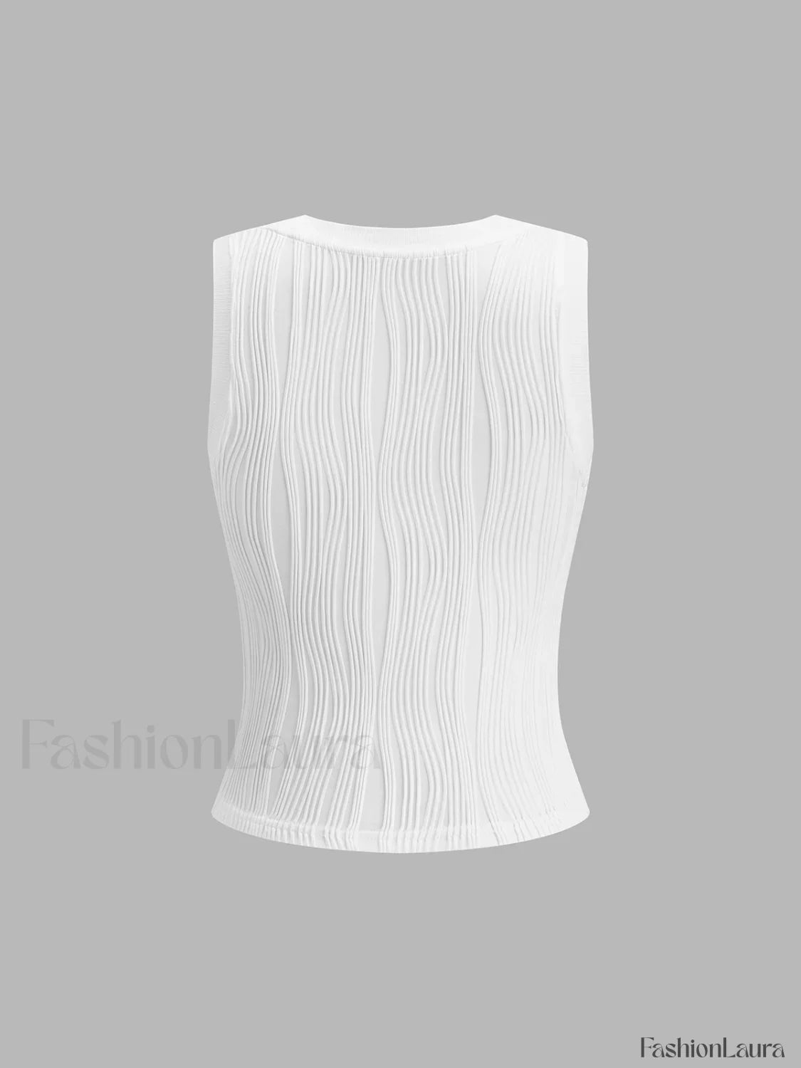 Solid Wavy Textured Tank Top