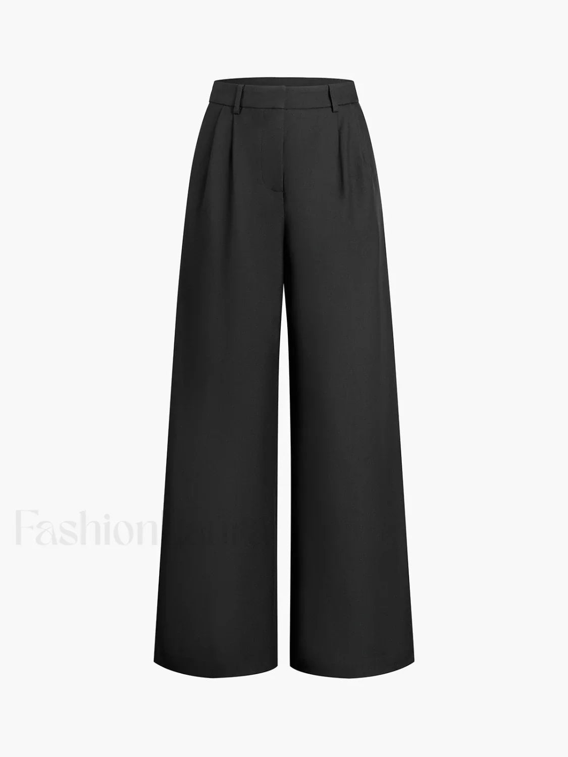 Solid Wide Leg Pants Without Belt