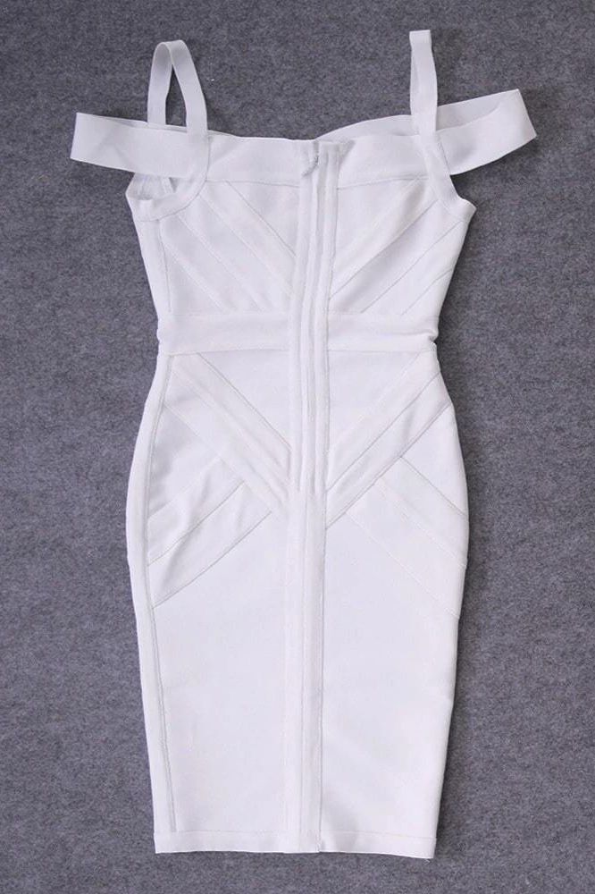 Sophia Bandage Dress - White Pearl
