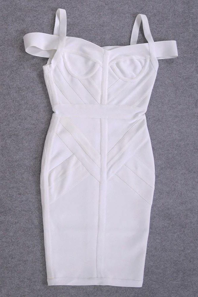 Sophia Bandage Dress - White Pearl