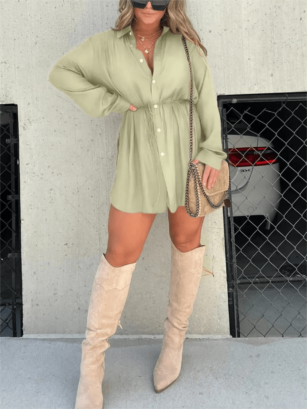 Adalicia Elegant Satin Overall Dress for Every Occasion for Women