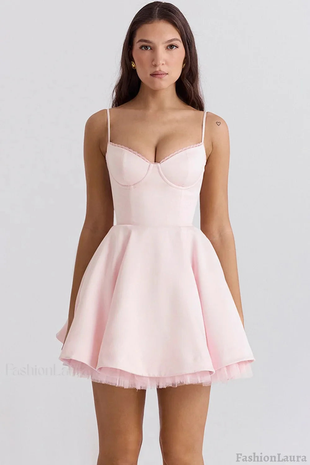 Spaghetti Strap Puff Mini Party Dress