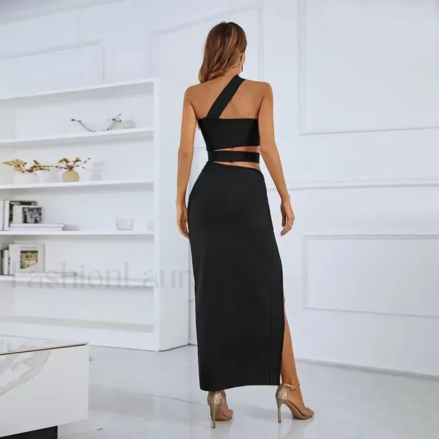 Split Bandage Bodycon Midi Dress