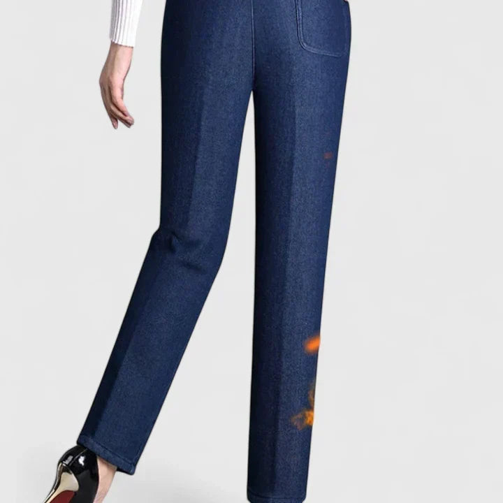 High Waist Elastic Straight Leg Jeans 6