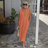 Ruffle Sleeve V-Neck Pocket Midi Dress 6