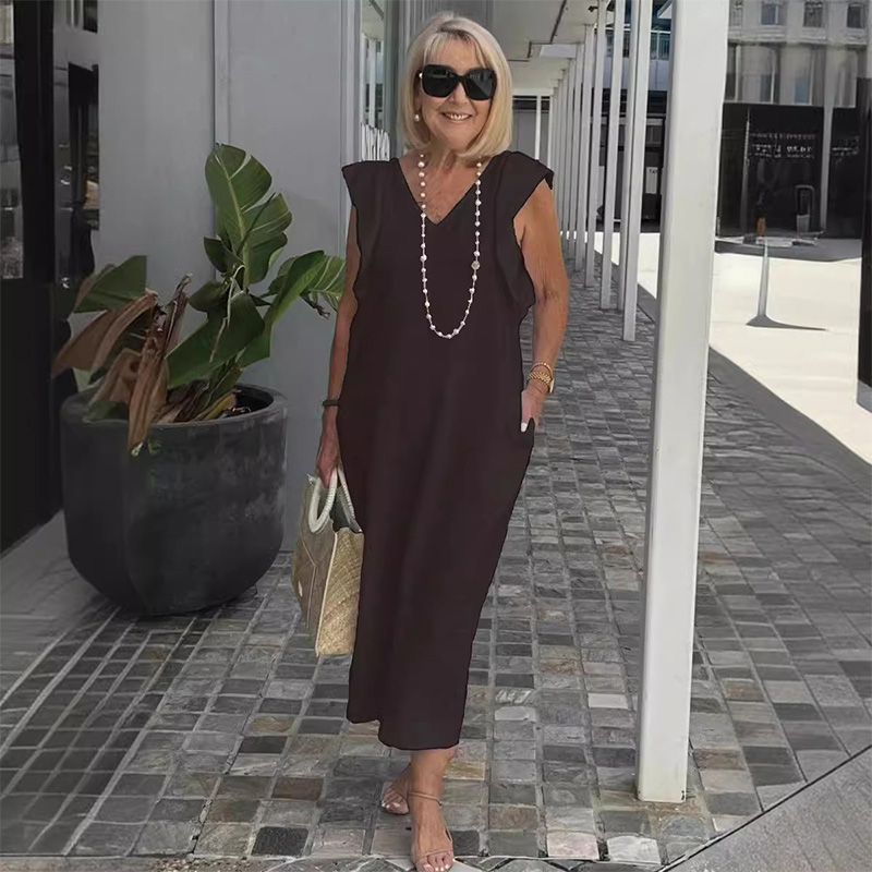 Ruffle Sleeve V-Neck Pocket Midi Dress 8