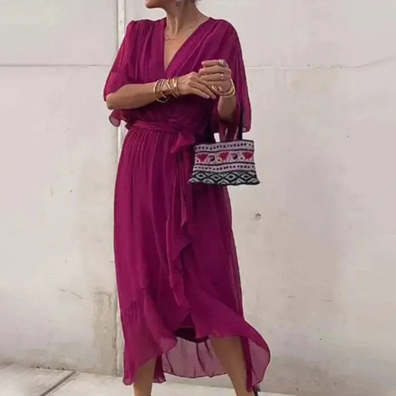 Remi | Elegant Loose Dress Red Purple