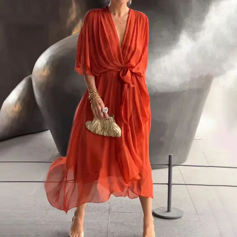 Hailey | Elegant Loose Dress Orange