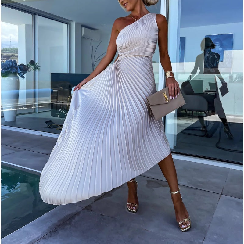 Alberta Luxe Maxi Dress with Hemstitch Evening Wear Edit