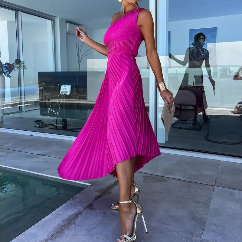 Alberta Luxe Maxi Dress with Hemstitch Evening Wear Edit
