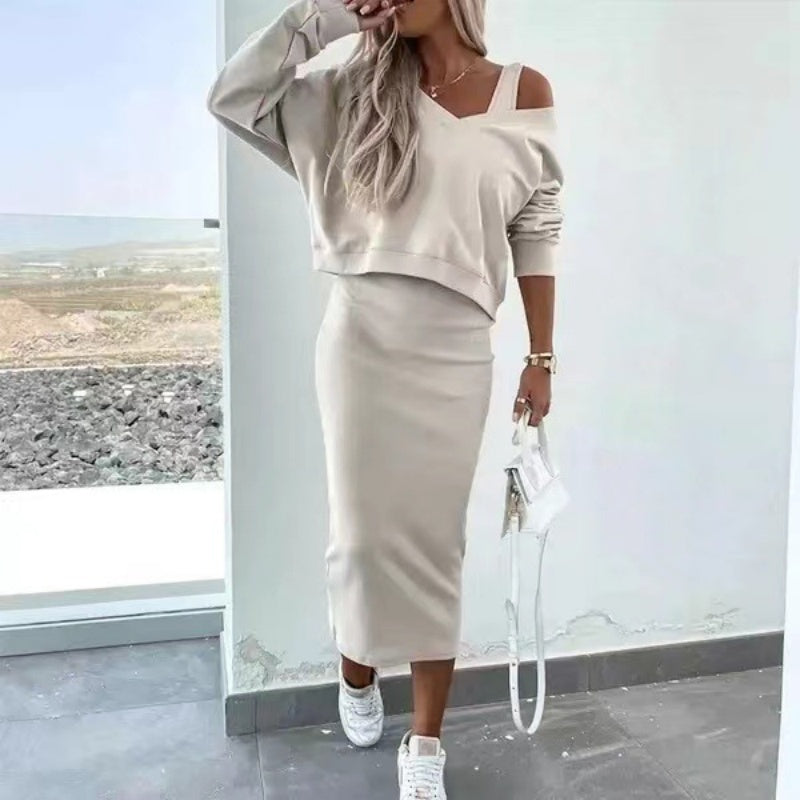 Long Sleeve Top and Bodycon Skirt Two Piece Set 6