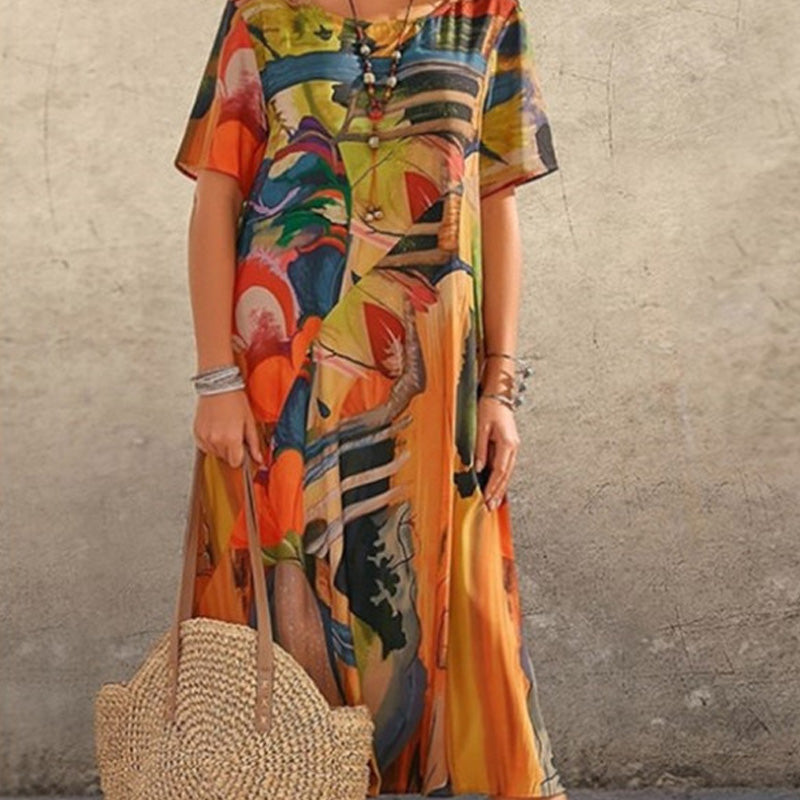 Amara | luxurious mulberry silk breeze dress Orange