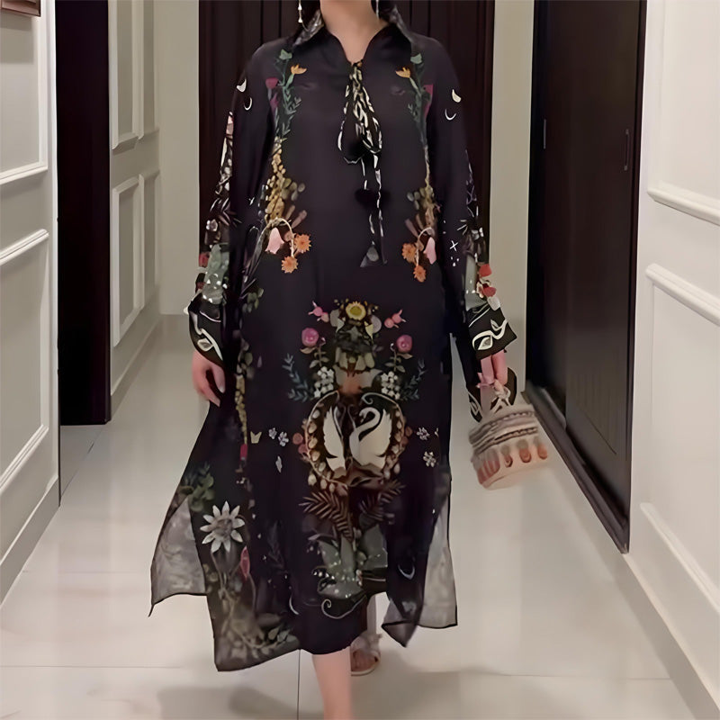 Floral Chiffon Long Sleeve Maxi Dress 3