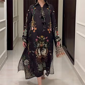 Floral Chiffon Long Sleeve Maxi Dress 3