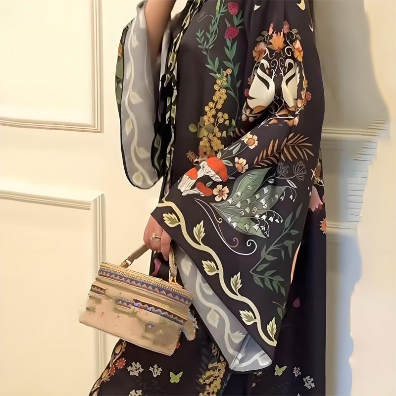 Floral Chiffon Long Sleeve Maxi Dress 5