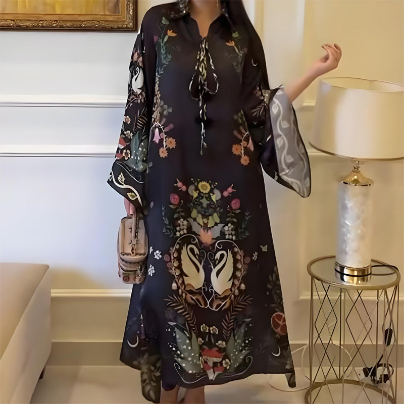 Floral Chiffon Long Sleeve Maxi Dress 4