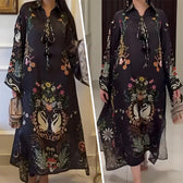 Floral Chiffon Long Sleeve Maxi Dress 7