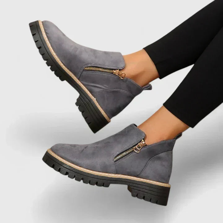 Side Zip Lug Sole Platform Ankle Boots