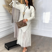 Knit Sweater and Pleated Tulle Midi Two Piece Set 4
