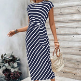 High Neck Cap Sleeve Ruched Bodycon Maxi Dress 8