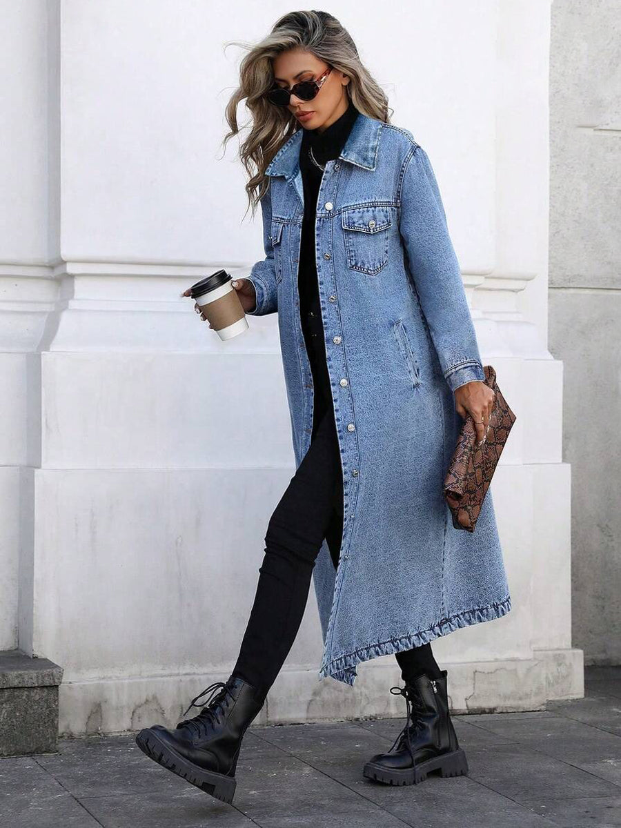 MAYA™ - ELEGANT DENIM LONG JACKET