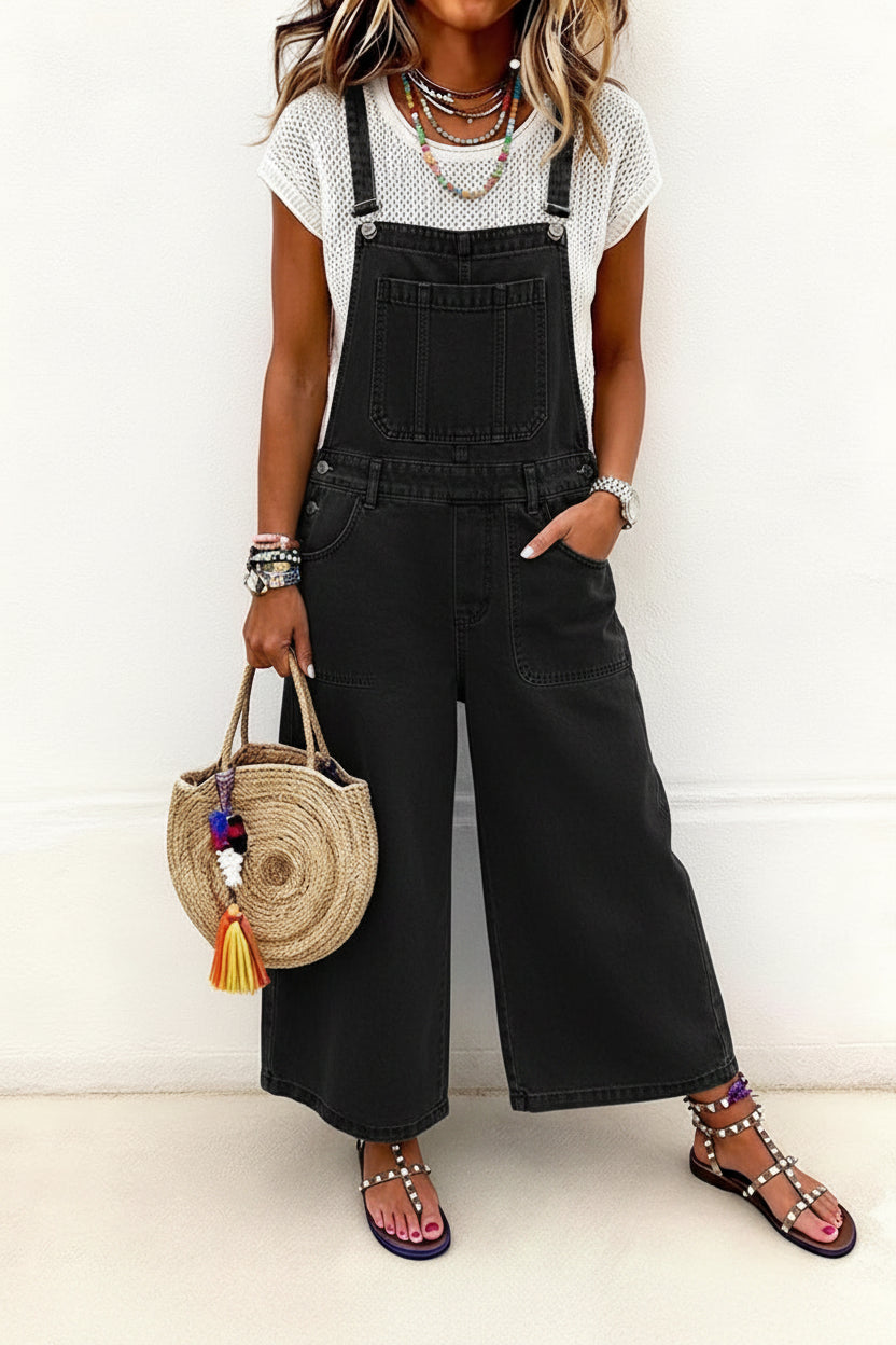ELIZABETH™ - WIDE LEG SUMMER DENIM OVERALLS