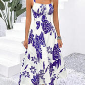 Floral Square Neck A-Line Midi Dress 2