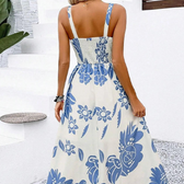 Floral Square Neck A-Line Midi Dress 8