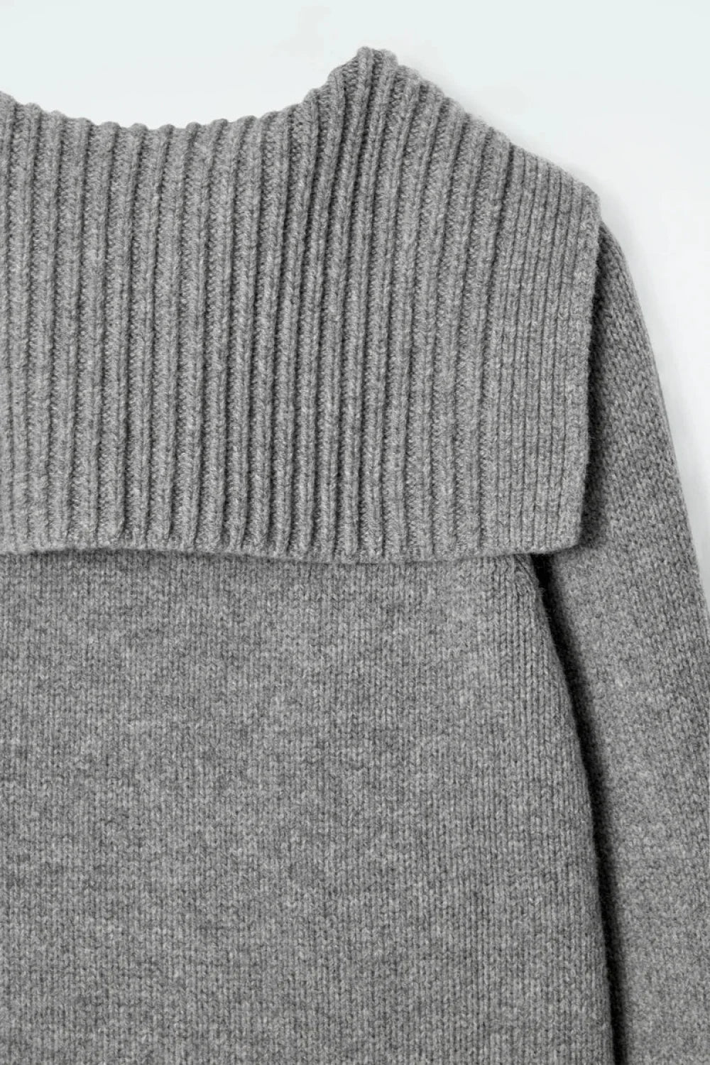 Spring Gray Crew-neck Knit Cardigan