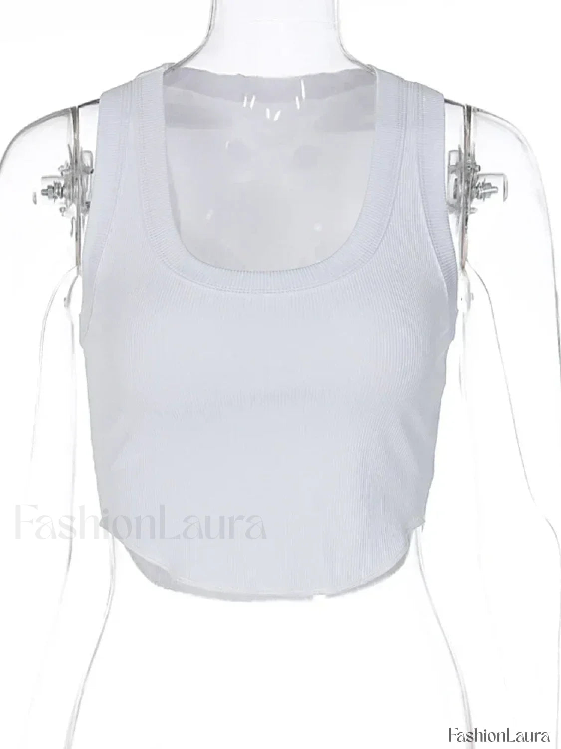 Square Neck White Sexy Goth Vacation Crop Top