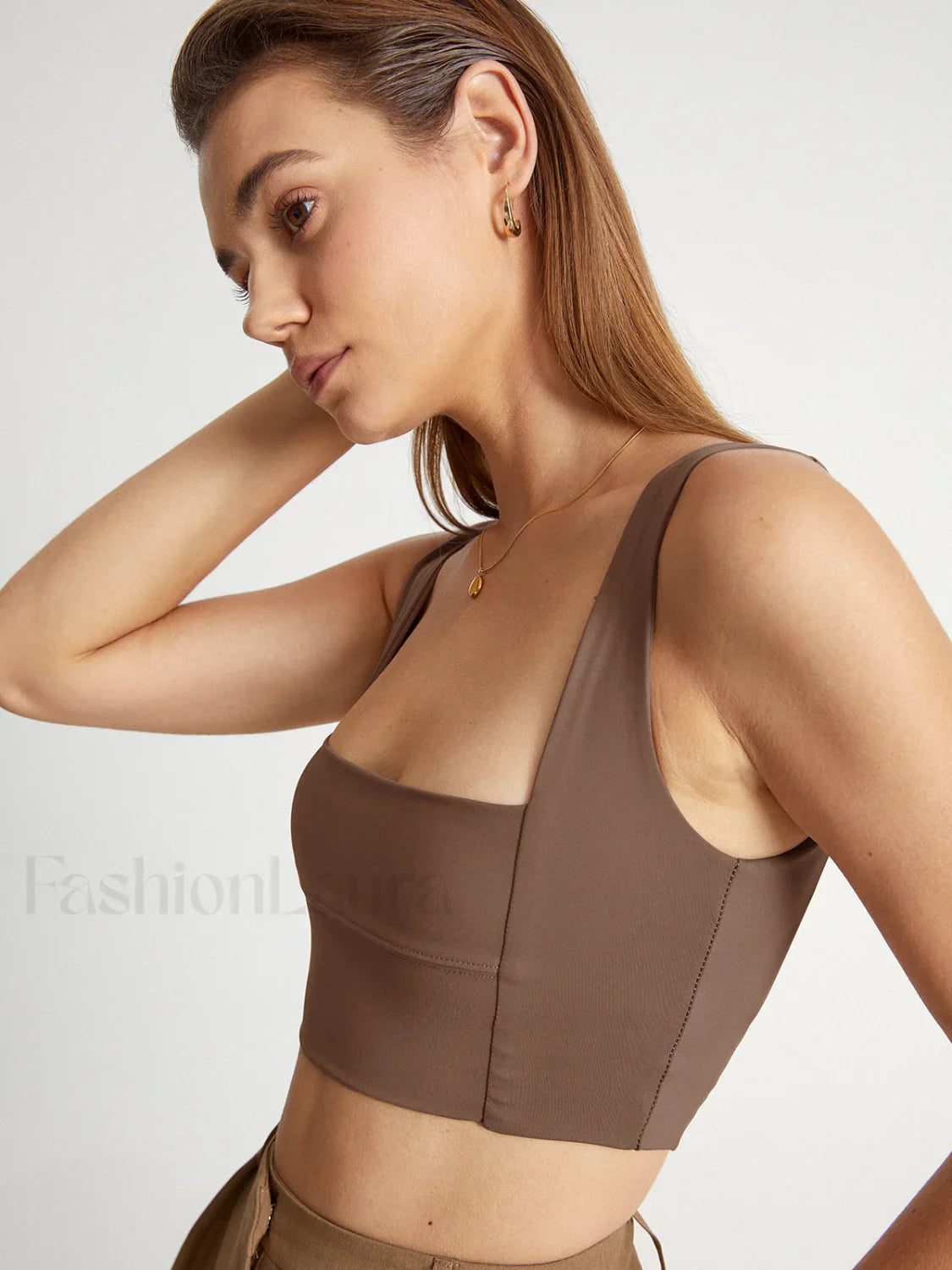 Square Neck Wide Trendy Strap Mini Tank Top