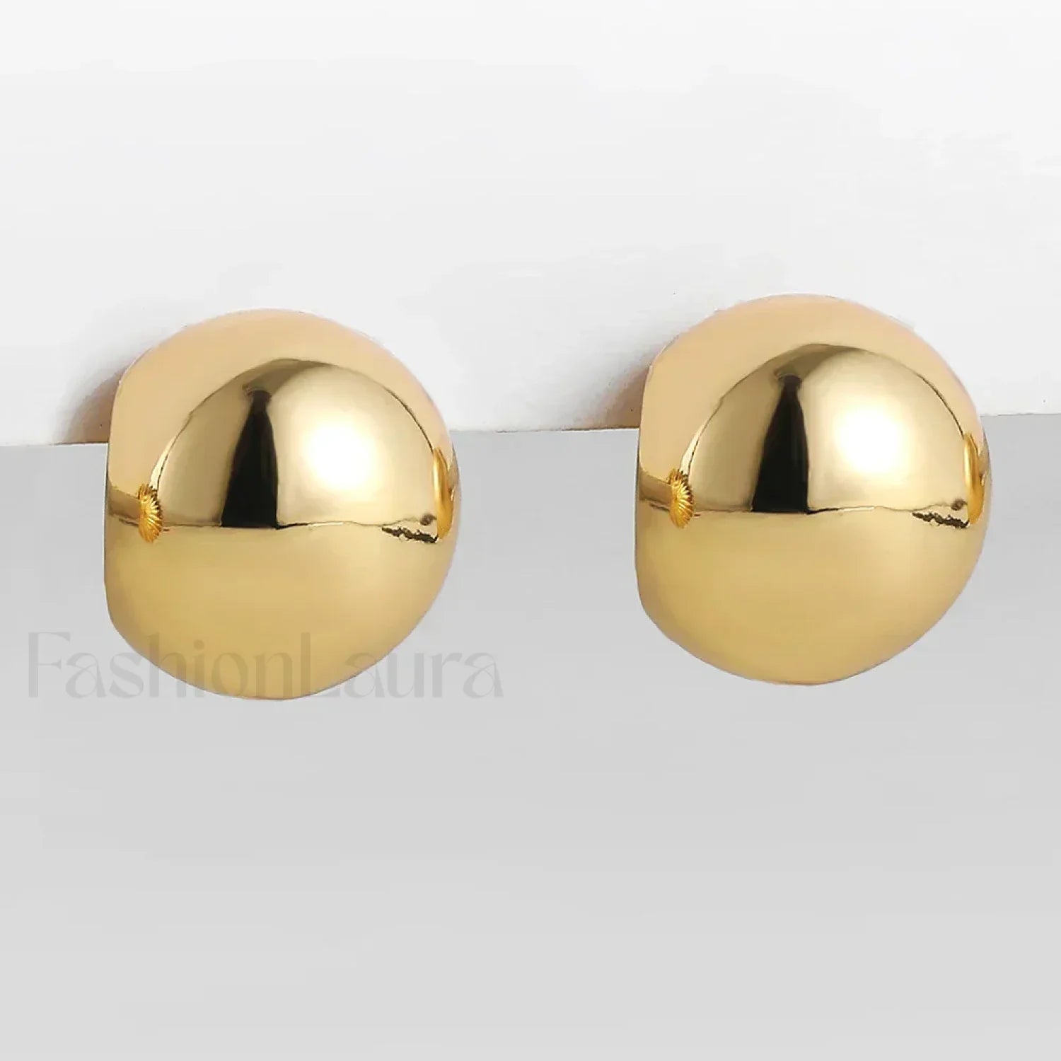 Stainless Steel Gold Plated Tear Drop Earrings Lightweight Smooth Metal Waterdrop Hoop Earring gold ball