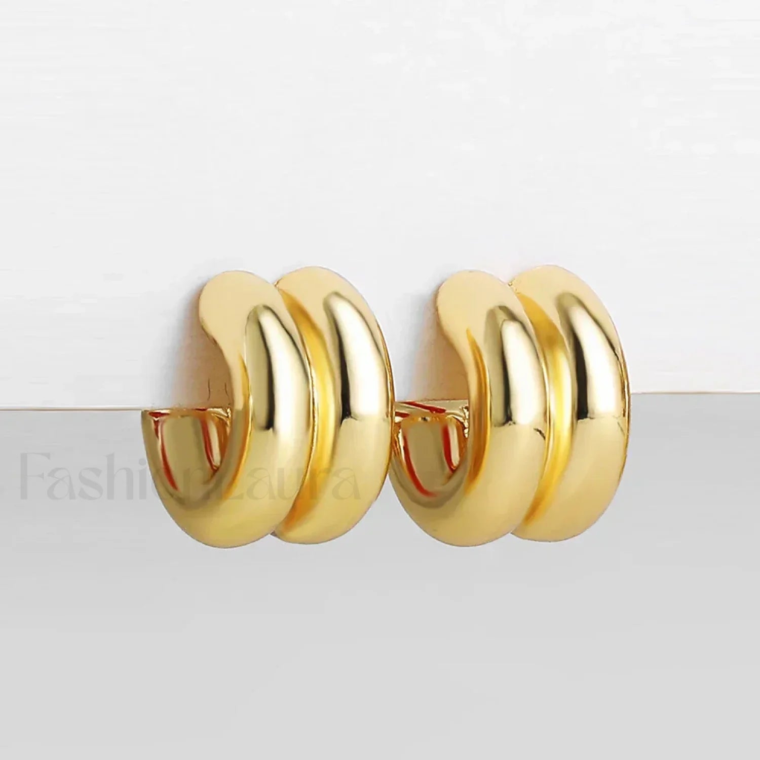 Stainless Steel Gold Plated Tear Drop Earrings Lightweight Smooth Metal Waterdrop Hoop Earring Gold Rings