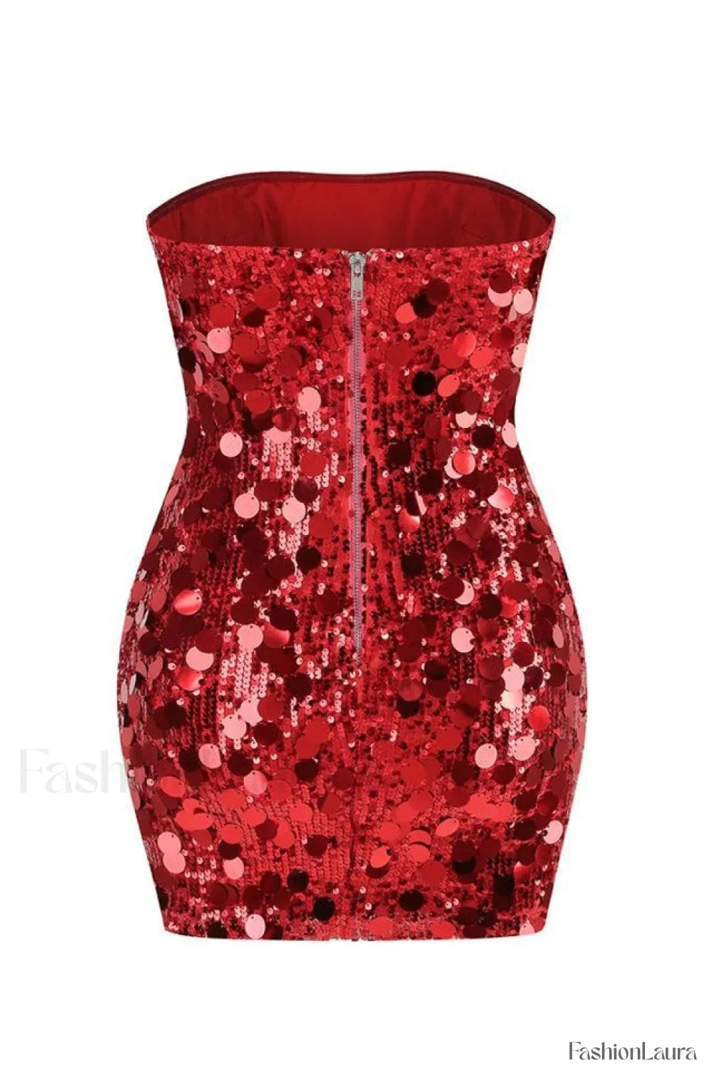 Stergiani Sequin Stylish Strapless Mini Dress
