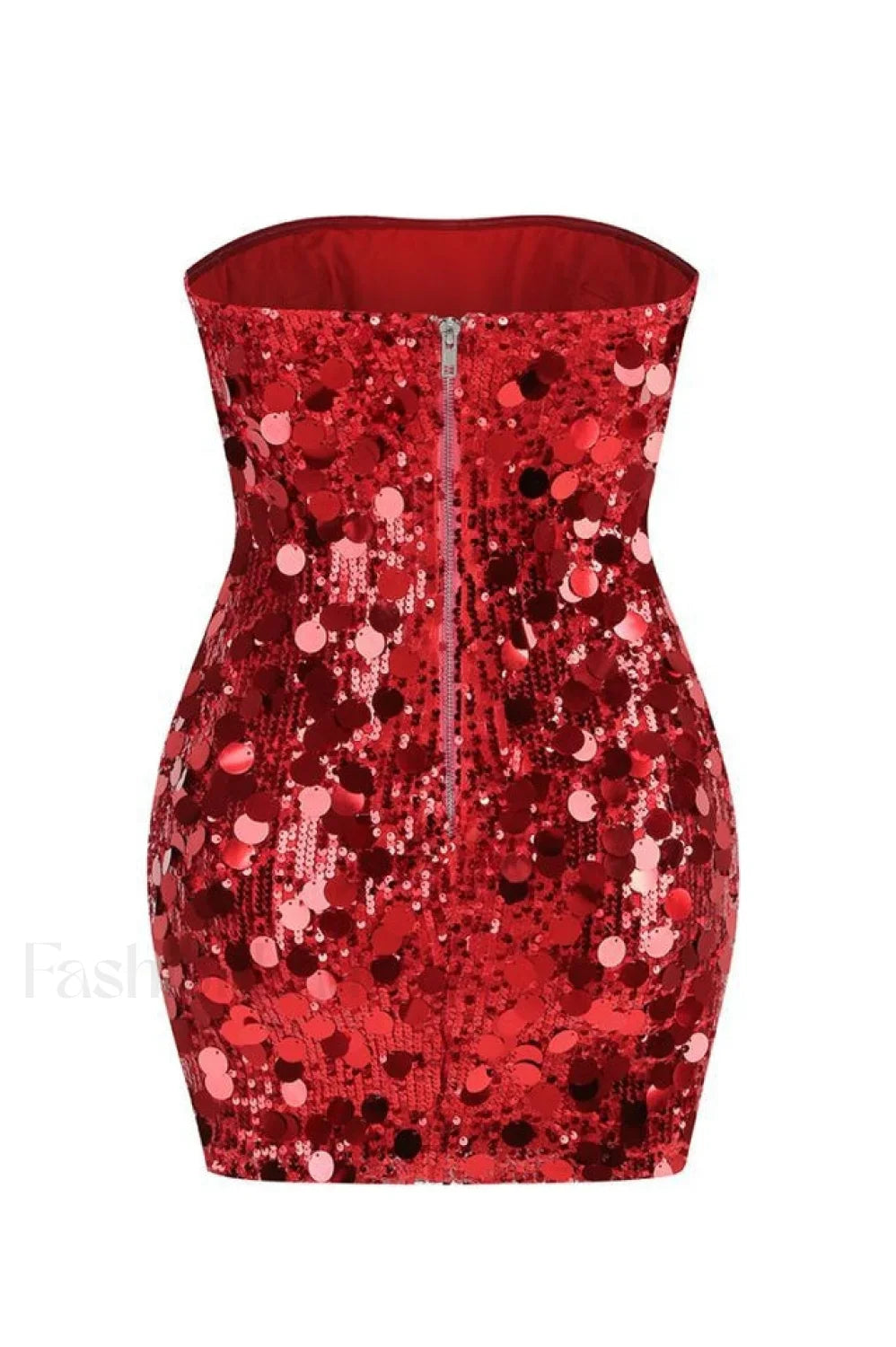 Stergiani Sequin Stylish Strapless Mini Dress