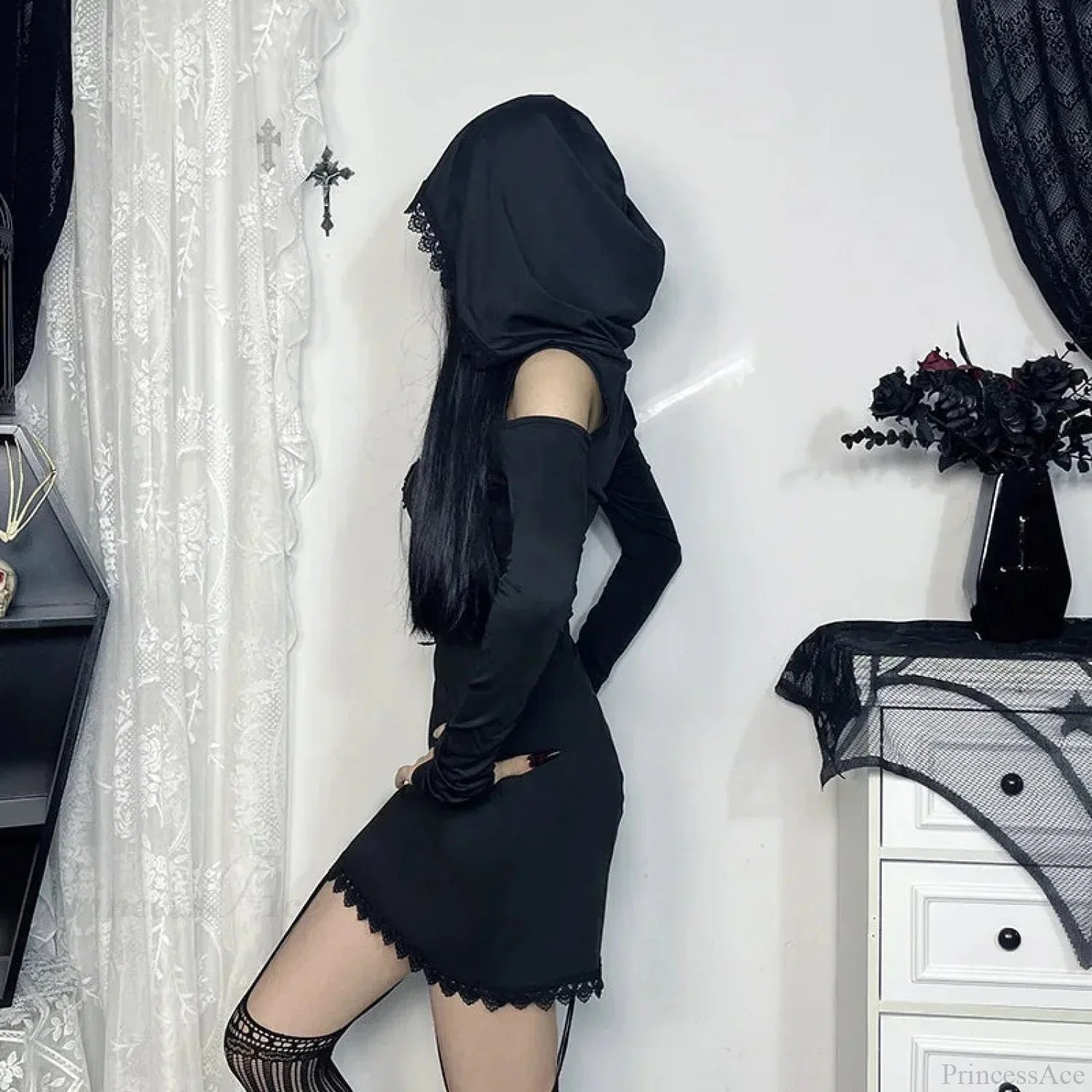 Stitched Hooded Small Dress