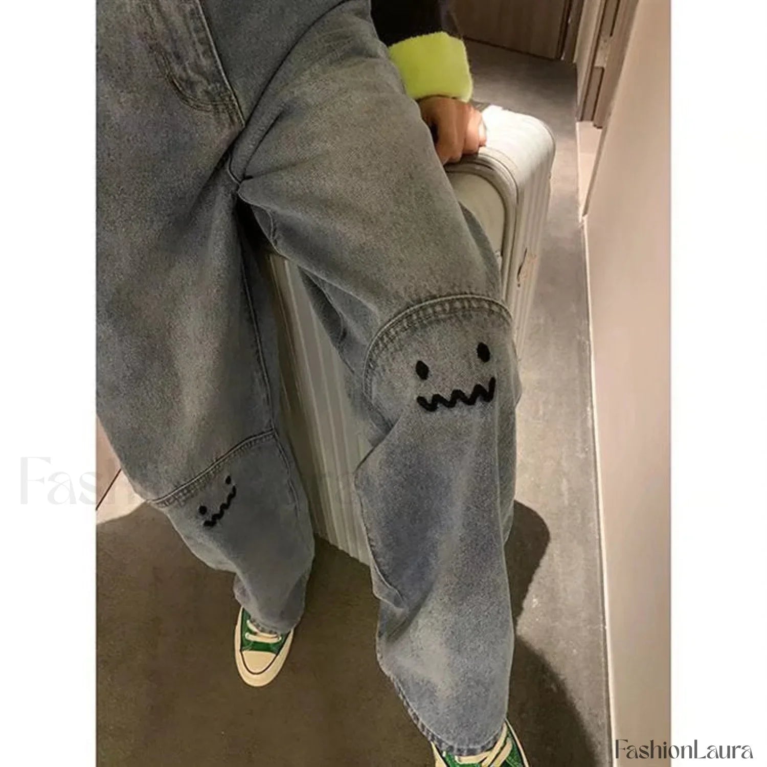 Straight High Waist Trendy Wide Leg Jeans