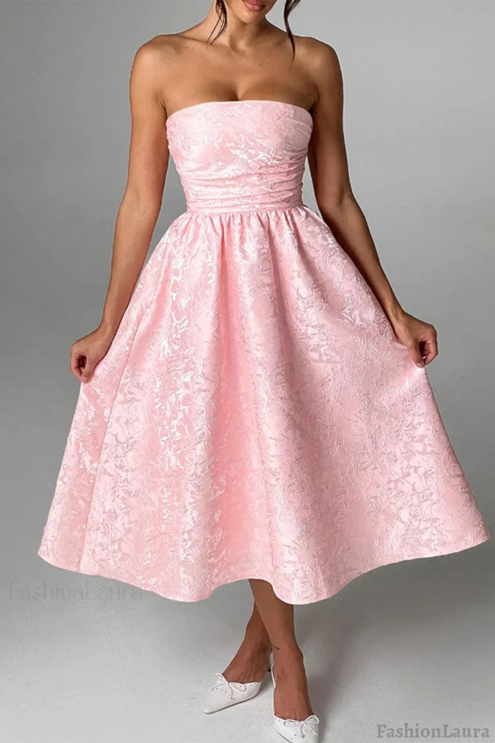Strapless Elegant Party Dress XS / Pink